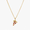 Wholesale Pizza red zircon diamond pendant collarbone chain