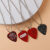 Wholesale Film and Television Heart-shaped Red Print Love Necklace