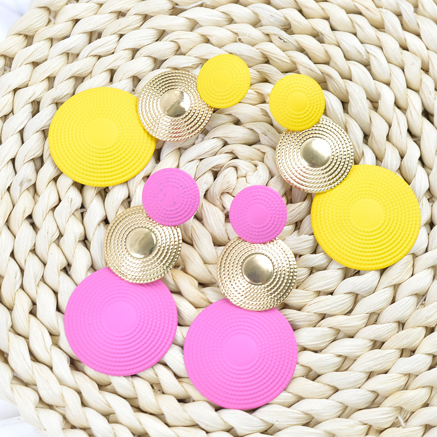 Wholesale Pure Color Three-Layer Mosquito Coil Earrings
