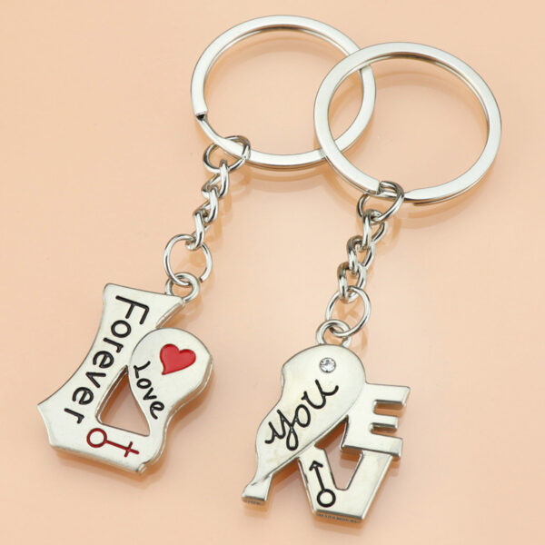Wholesale Valentine's Day Silver Love Word Metal Keychain