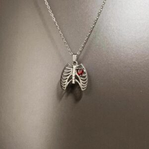 46 # Necklace-1 piece-red heart cavity d1333