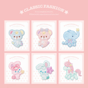 Wholesale Cute Cartoon Plush Animal Embroidery Sticker