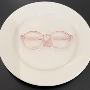 Translucent pink oversized glasses