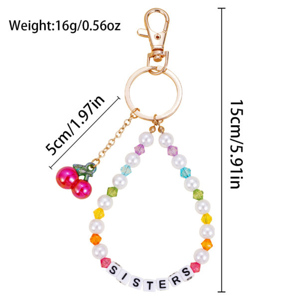 Wholesale Handmade Beaded Accessories English Letter Keychain