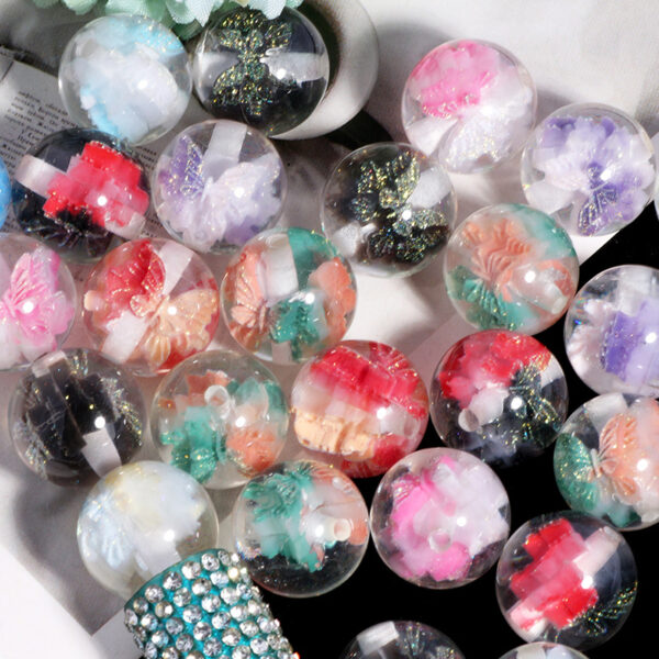 Wholesale High-transparency, color-blocked butterfly-shaped loose beads/acrylic beads