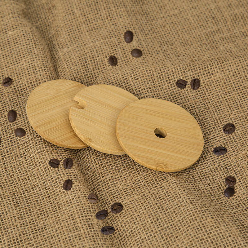 Wholesale Cross-border C Lid Bamboo Lid Universal Large Caliber Wooden Mug Breakfast C Lid Holed Logo