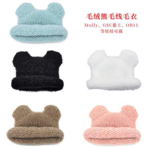 Wholesale Plush Doll Bear Yarn Hat Doll Accessories