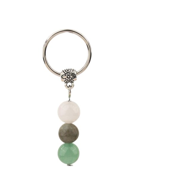 Wholesale Pink crystal amethyst tiger eye green heart-shaped keychain