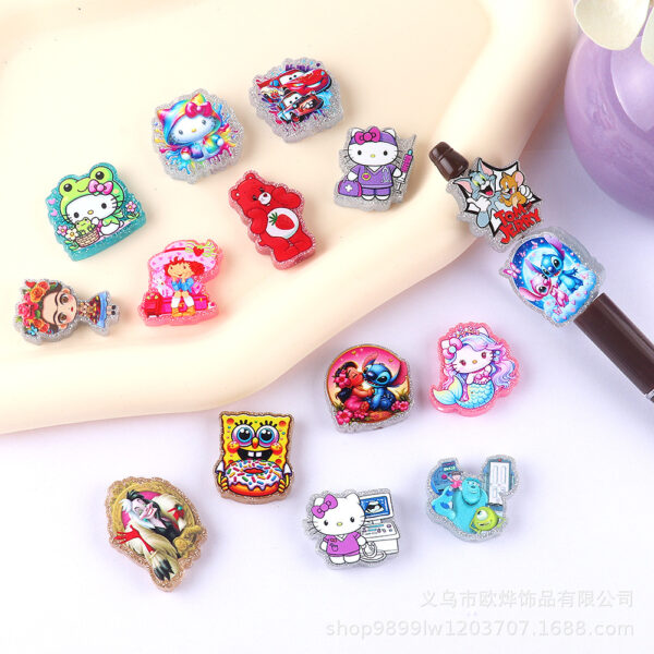 Wholesale 10pcs Cartoon Animal DIY Acrylic Beaded Crafts