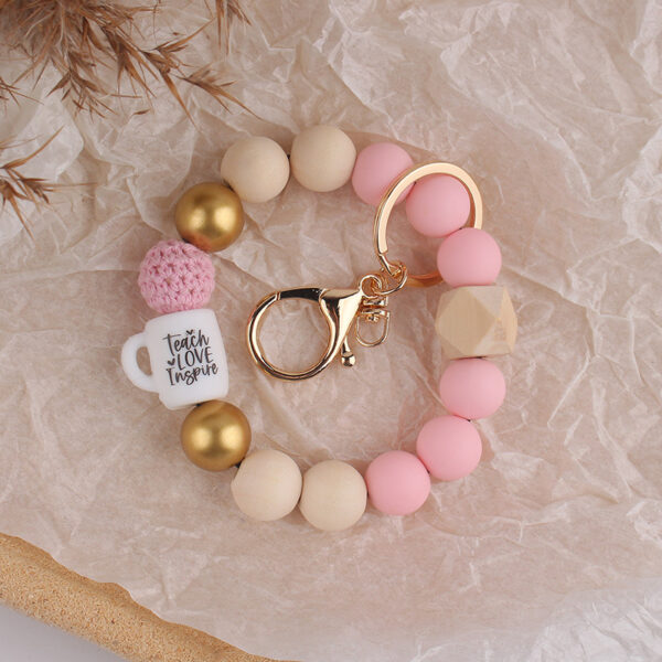Wholesale Silicone Cup Bracelet Teacher's Day Keychain