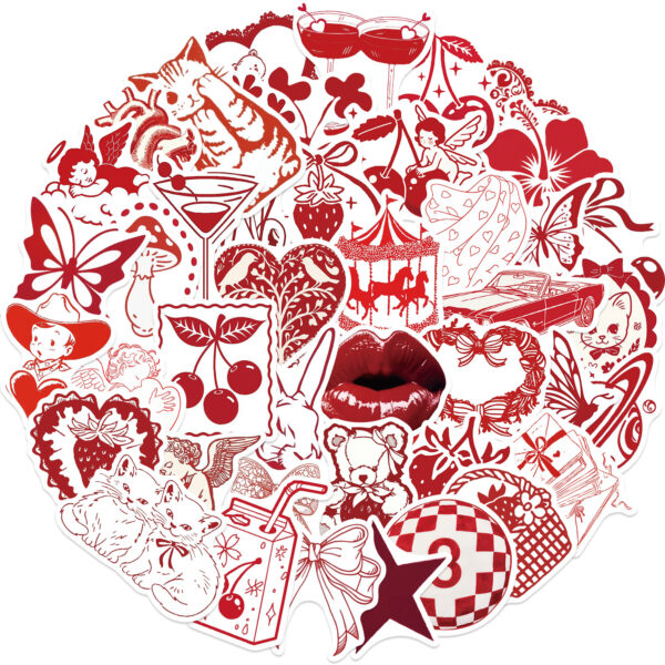 Wholesale 50pcs Cartoon Valentine's Day Simple Graffiti Stickers