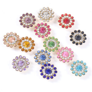 Random (mixed colors) / 14mm three-layer sunflower (glass diamond)