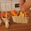 Wholesale Miniature food toys mini bread weaving basket Doll Accessories