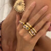 Wholesale Color Gem Inlay Ring suit Metallic Glazed Ring