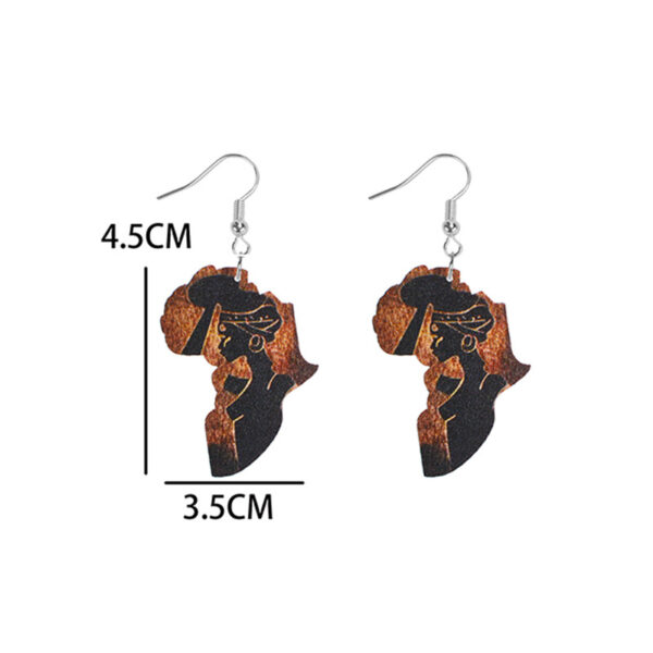 Wholesale Vintage Wooden African Silhouette Earrings Versatile Drop Earrings