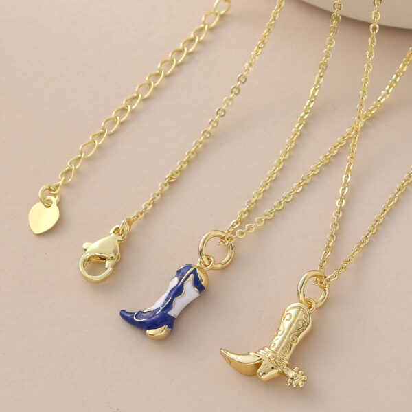 Wholesale Western cowboy boots punk retro collarbone chain