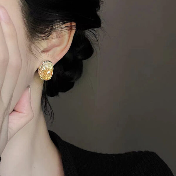 Wholesale Orange Sea Gradient Crystal Sweet Earrings