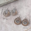 Wholesale Bohemian Gradient Hollow Pendant Wooden Double-sided Earrings Gift
