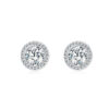 Wholesale Single round diamond set with zircon earrings