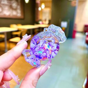 Purple glow-in-the-dark bubble beads round candy (without clasp) / Quantity 1 is 1