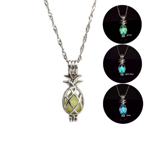 Wholesale Valentine's Day Gift Creative Hollow Pineapple Luminous Necklace