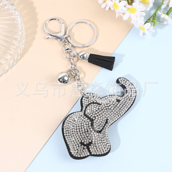 Wholesale Nose Elephant Encrusted Key Chain Rhinestone Keychain