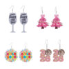 Wholesale Cross-Border Amazon Supply New Year's Celebration New Year's Eve Fireworks 2026 Sweet Cool Style Glitter Acrylic Earrings