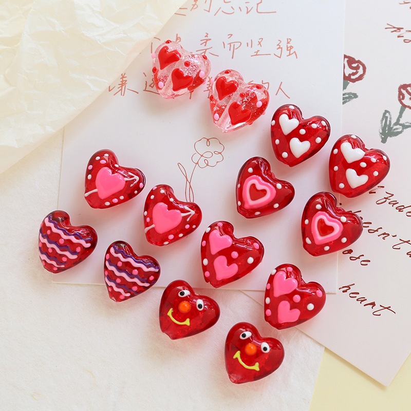 Wholesale Crystal Love Glass Straight Hole Acrylic Beads