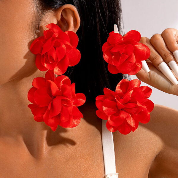 Wholesale Fresh and colorful floral Valentine's Day earrings