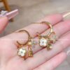 Wholesale Lockhead flower petal studded diamond earrings