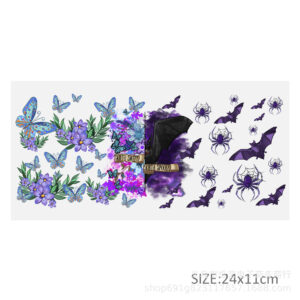 Butterfly bat series transparent crystal water cup waterproof sticker -9