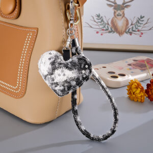 K–5620 Denim heart charm - grayish white / Pendant