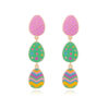 Wholesale Colorful three-layer Easter egg cute Easter earrings