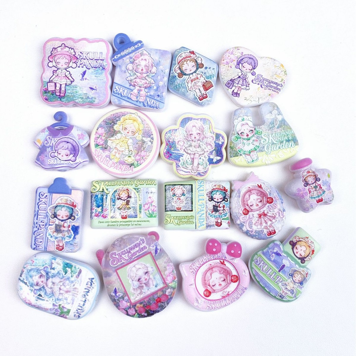 Wholesale New style of Monet Garden SP double-sided embossed printed beaded bag chain aessories pendant