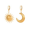 Wholesale Geometric Moon Sun Earrings