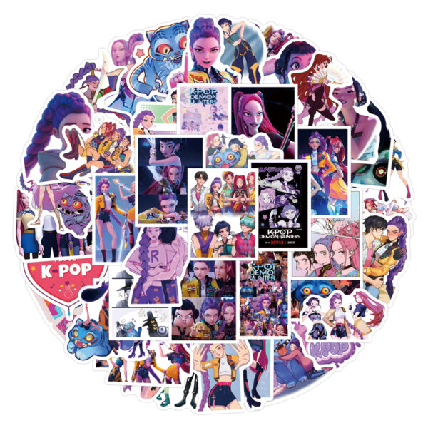 Wholesale 55/110 Pieces of Kpop Demon Hunters Graffiti Stickers Skateboard Luggage Cross-Border DIY Stickers