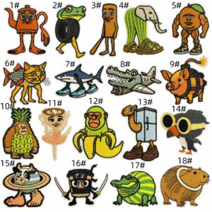 Mountain and sea classic animal cloth sticker set 18 pieces