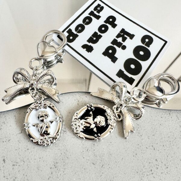 Wholesale Bowknot Pendant Bag Charm Retro Angel Keychain