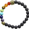 Wholesale Volcanic Stone Rainbow Stone Silver Dog Claw Seal Love Bracelet