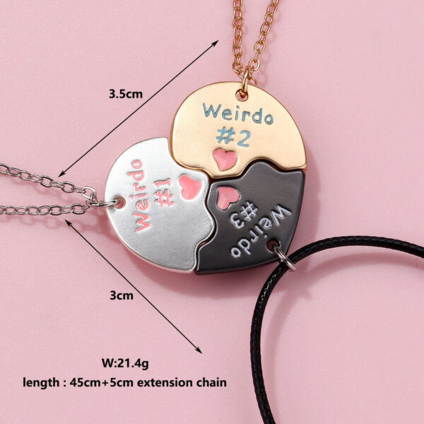 Wholesale children's necklace three-piece set necklace heart-shaped clavicle chain