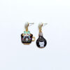 Wholesale Cartoon Cute Asymmetric Black and White Cat Earrings