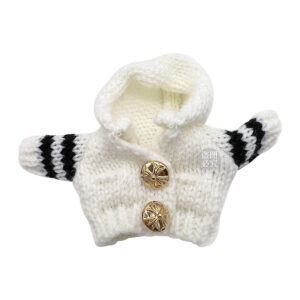 White button hooded sweater