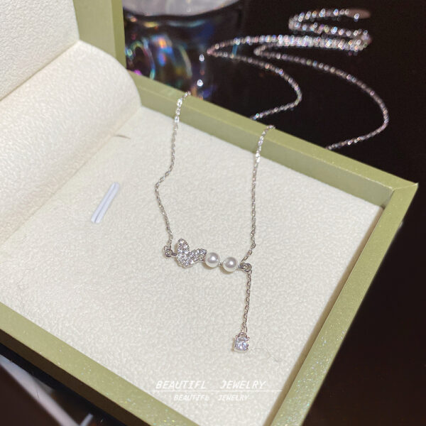 Wholesale Butterfly Pearl Tassel Necklace Lightweight Luxury