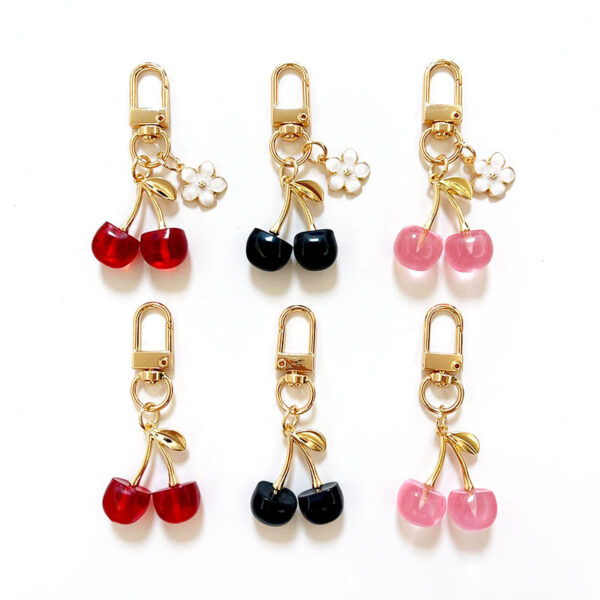 Wholesale Cherry Cute Red Fruit Metal Keychain