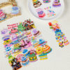 Wholesale 56 colorful birthday cake transparent PET cartoon stickers