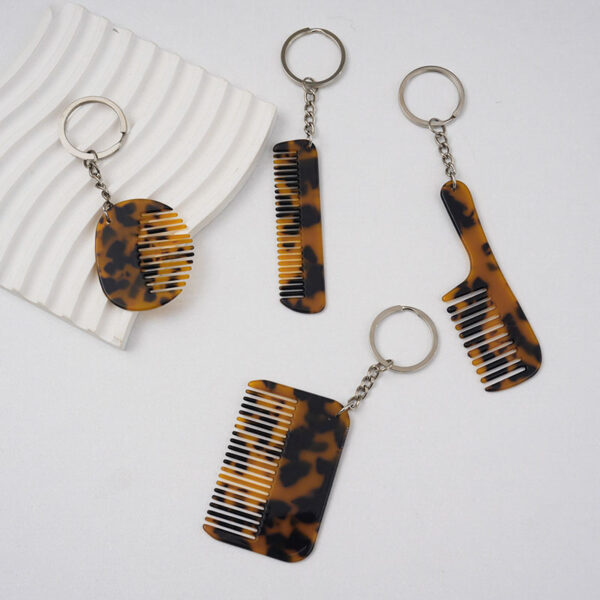 Wholesale Leopard print vinegar comb pendant keychain