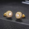 Wholesale Round patterned zircon inlaid earrings