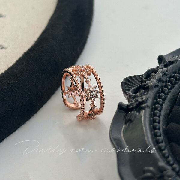 Wholesale Retro geometric irregular metal bead opening ring