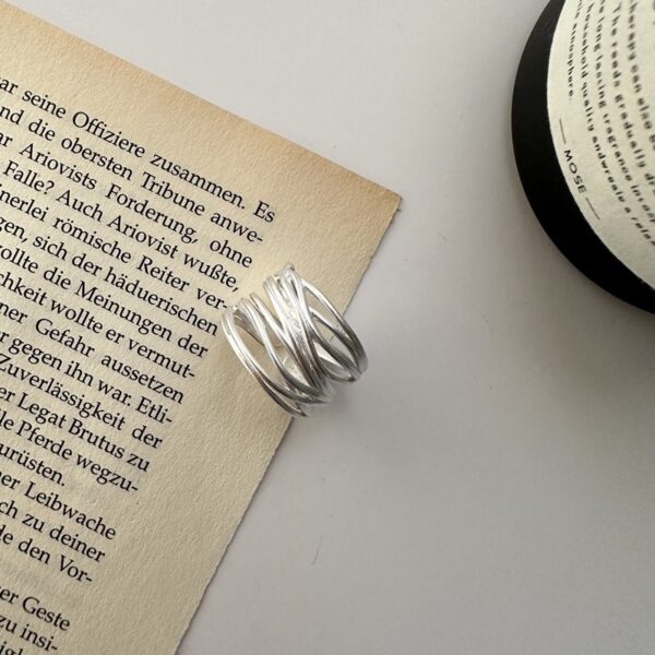 Wholesale Simple Artistic Niche Matte Wide Open Ring