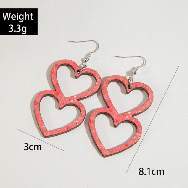 Wholesale Waterdrop Peach Heart Valentine's Day Sparkling Love Earrings